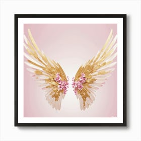 Wings and flowers abstract Art Print