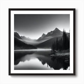 Black And White Mountains 2 Art Print