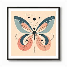 Boho Minimalist Butterfly I Art Print