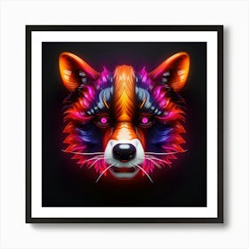 Neon Raccoon 7 Art Print