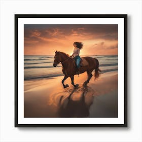 Sunset On The Beach 1 Art Print