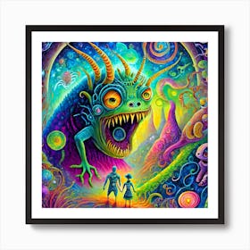 Psychedelic Monster Art Print