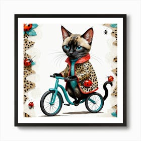 Kitty Biker Art Print