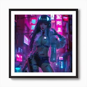 Kawai Cyber Girl Art Print