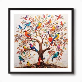 Birds In The Tree 1 Art Print