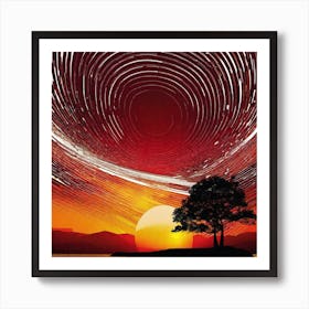 Star Trails In The Sky Art Print