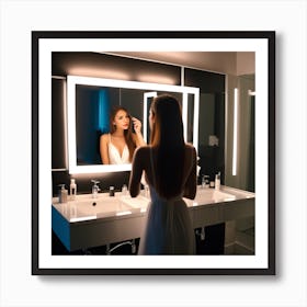 Woman In A Bathroom 2 Art Print