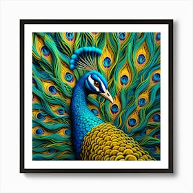 Peacock Painting 3 Art Print