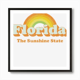 Retro Florida Vintage 70s Rainbow Art Print