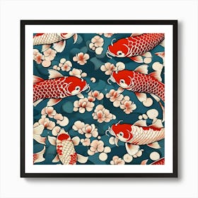 Koi Fish Pattern 1 Art Print