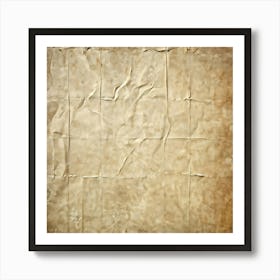 Abstract Pattern Swirling Across Vintage Crumpled Paper Textures Of Both The Creases And Paper Fibe Art Print