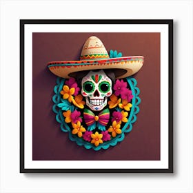 Day Of The Dead Skull 124 Art Print