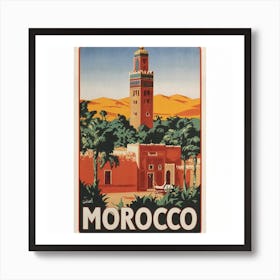 Morocco Travel Poster Art Print