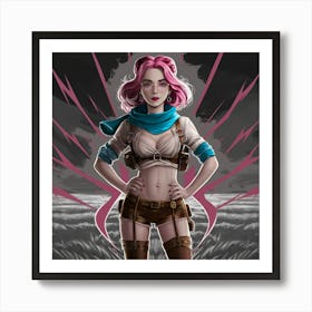 Pink Haired Girl Art Print