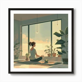 A Yoga Session Lofi Illustration 1718673593 4 Art Print