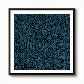 Blue And Black Pattern Art Print