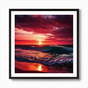 Sunset At The Beach 276 Art Print