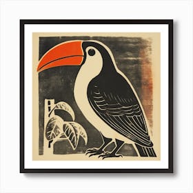 Retro Bird Lithograph Toucan 3 Art Print