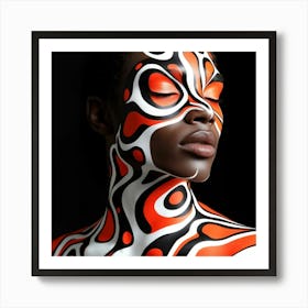 African Woman With Body Paint Art Print