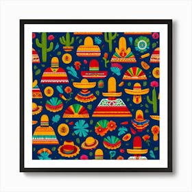 Mexican Seamless Pattern Art Print