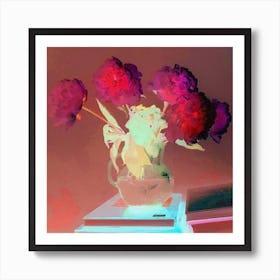 Peonies in a vase Art Print