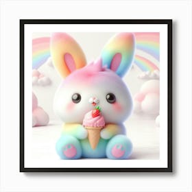 Rainbow Bunny 2 Art Print