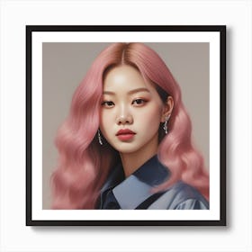 K-Pop Girl With Pink Hair Art Print