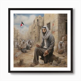 Artistic painting that expresses the reality that Palestine is experiencing Art Print