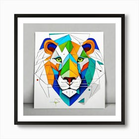 Geometric Lion Art Print