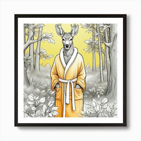 Deer In Bathrobe 12 Poster