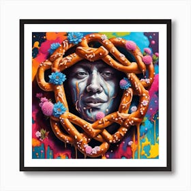 Pretzel Head Art Print