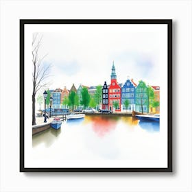 Watercolor Of Amsterdam Art Print