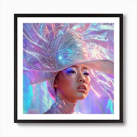 Asian Woman In A Hat Art Print