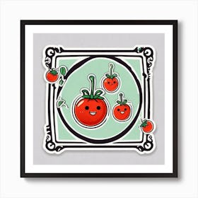 Kawaii Tomatoes Art Print