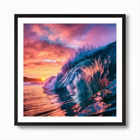 Sunset Over The Ocean 12 Art Print