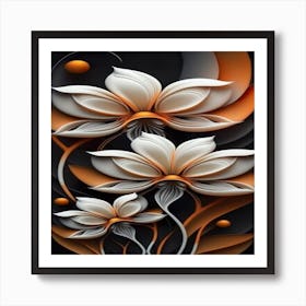 White Lotus Flowers Art Print