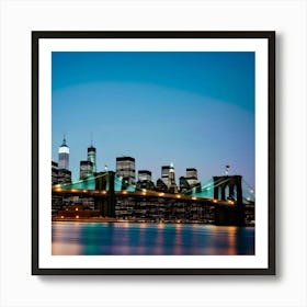 Brooklyn Bridge At Dusk Art Print