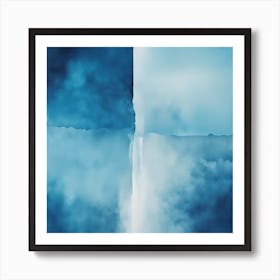 Abstract Minimalist Painting That Represents Duality, Mix Between Watercolor And Oil Paint, In Shade (11) Art Print