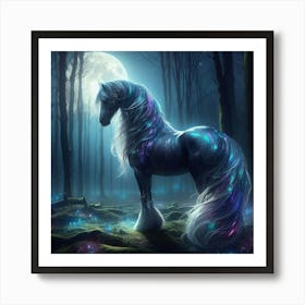 Fairy Horse In The Forest 1 Art Print