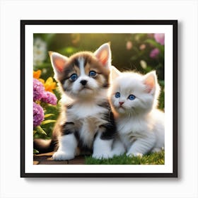 Kitten Friendship Photography Art Print