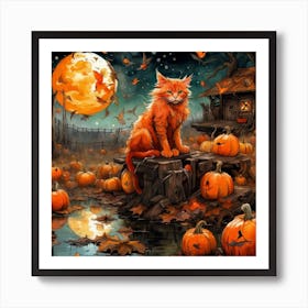 Halloween Cat Art Print