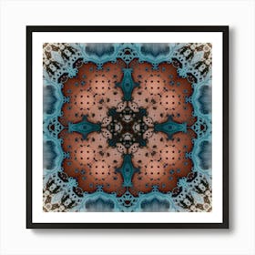 Mandala Kaleidoscope Blue Art Print