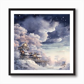 Charming Yuletide Brushstrokes 1 Art Print