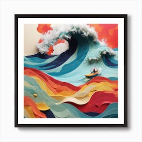 Raging waves Art Print