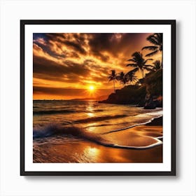 Sunset At The Beach 178 Art Print