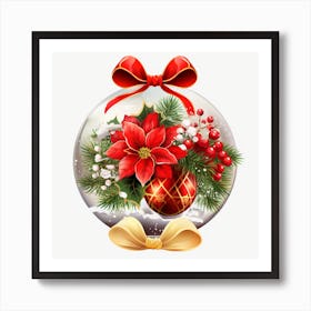 Christmas Ball - Transparent Png Art Print