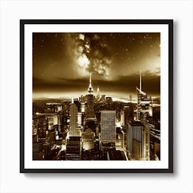 New York City At Night 35 Art Print