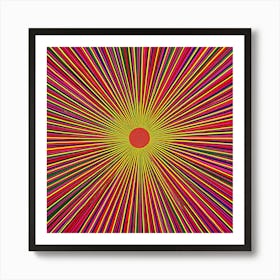  'Radiant Spectrum Core', a striking piece where bold colors and dynamic lines converge to form a hypnotic sunburst. This artwork is a celebration of color theory and visual perception, creating a pulsating effect that energizes the space it inhabits.  Vibrant Artwork, Dynamic Lines, Color Theory.  #RadiantSpectrumCore, #DynamicArt, #ColorfulSunburst.  'Radiant Spectrum Core' is a captivating visual journey, perfect for those who desire to inject a bold statement into their living or workspaces. It’s not just art; it’s a vibrant centerpiece that commands attention and conversation, radiating energy and creativity. Art Print