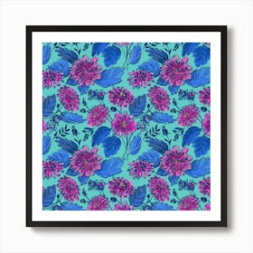 Peurple Chrysanthemums Art Print