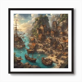 Pirate Village Art Print